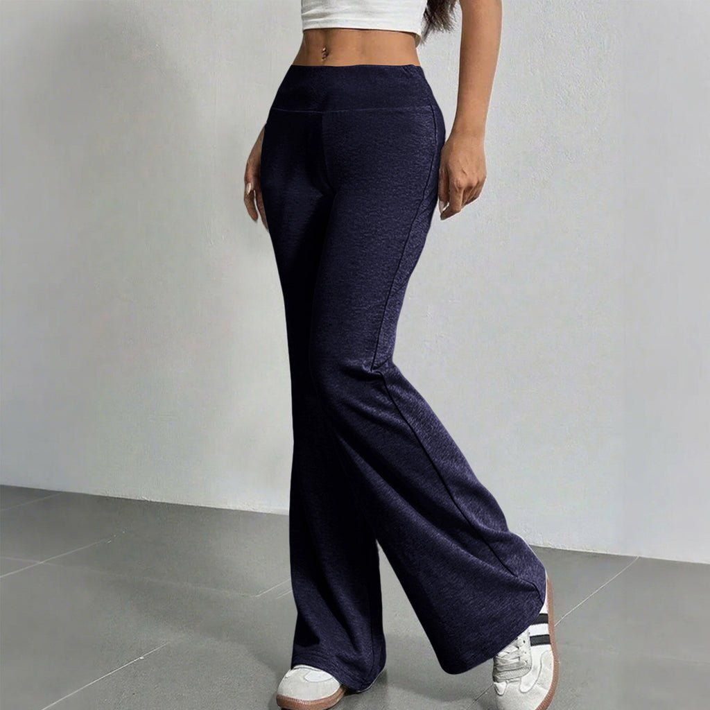 Fashionable Drawstring High-waist Casual Flared Trousers by Ricaloux