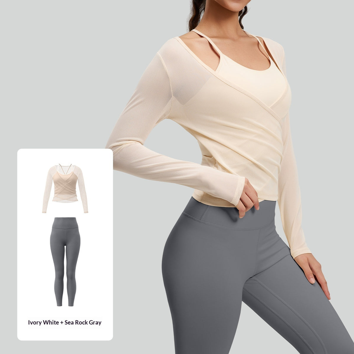 Mesh Breathable Sports High-Waisted Butt-Lifting Yoga Set For Women by Ricaloux