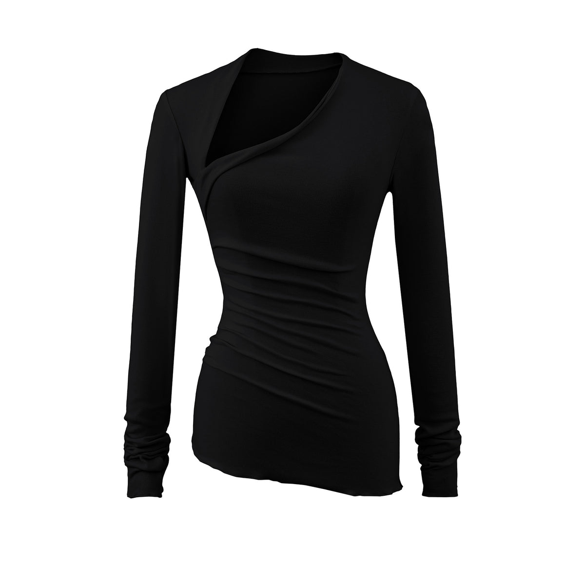 Womens Casual Solid-Color Long-Sleeve T-Shirt by Ricaloux