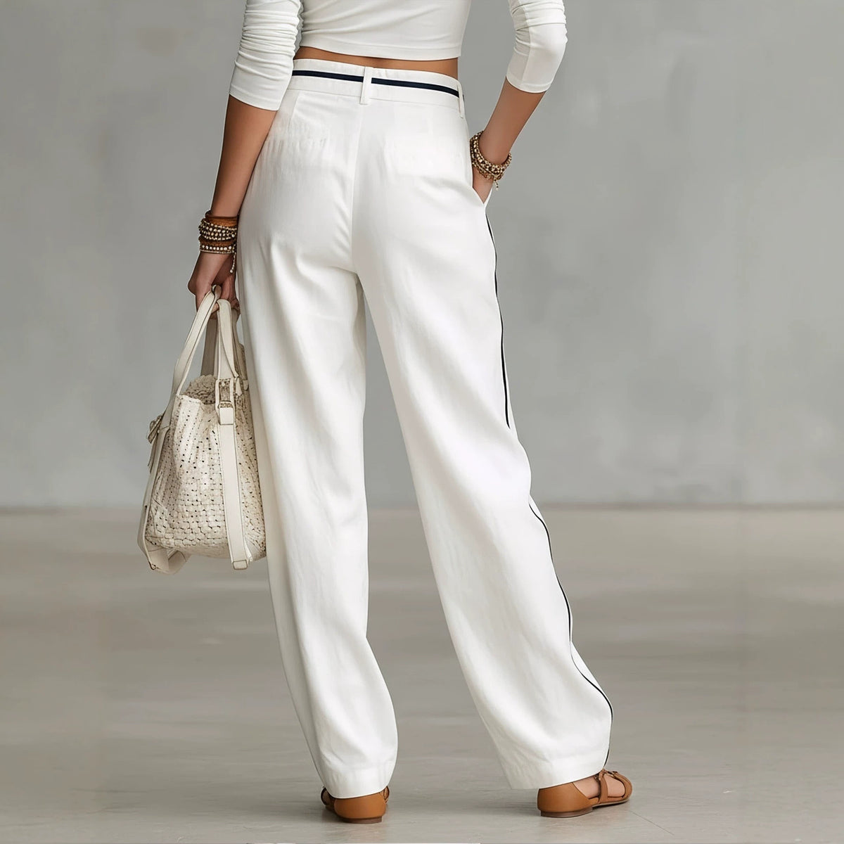 Womens Fashionable Casual Loose-fitting Versatile Trousers by Ricaloux