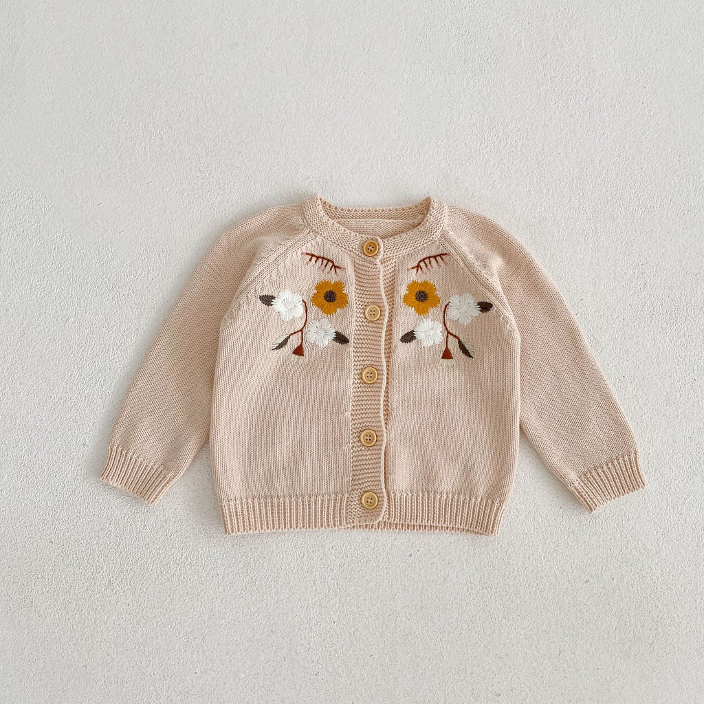 Babies And Children's Embroidered Knitting Coat - RICALOUX