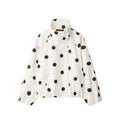 Polka-dot Turtleneck Aviator Jacket by Ricaloux