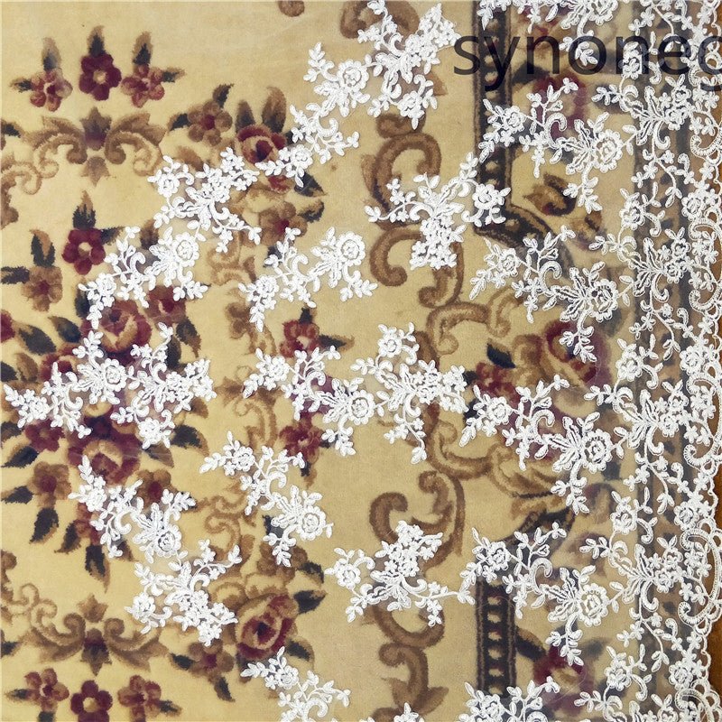 New Pattern Cathedral Length Bridal Lace Veil - RICALOUX