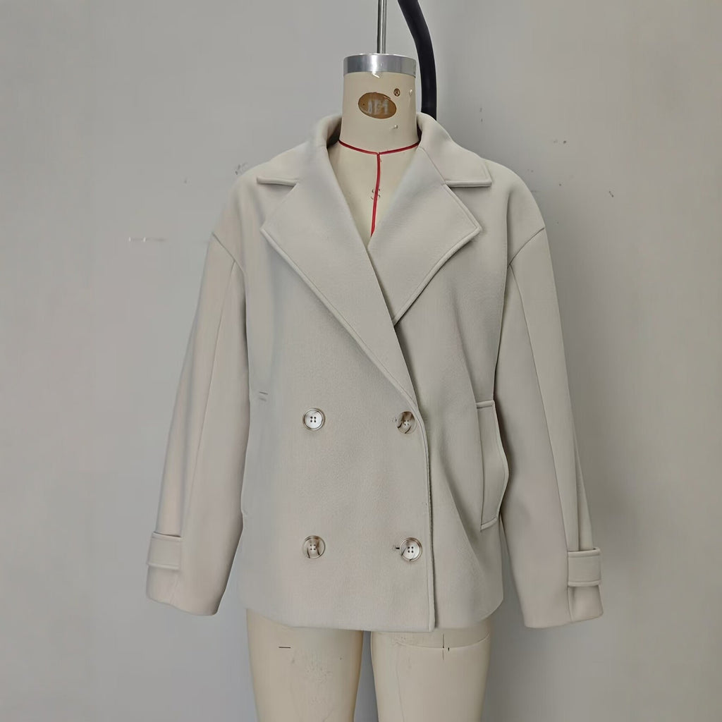 Double-breasted Short Wool Coat For Women – Premium 0 | RICALOUX