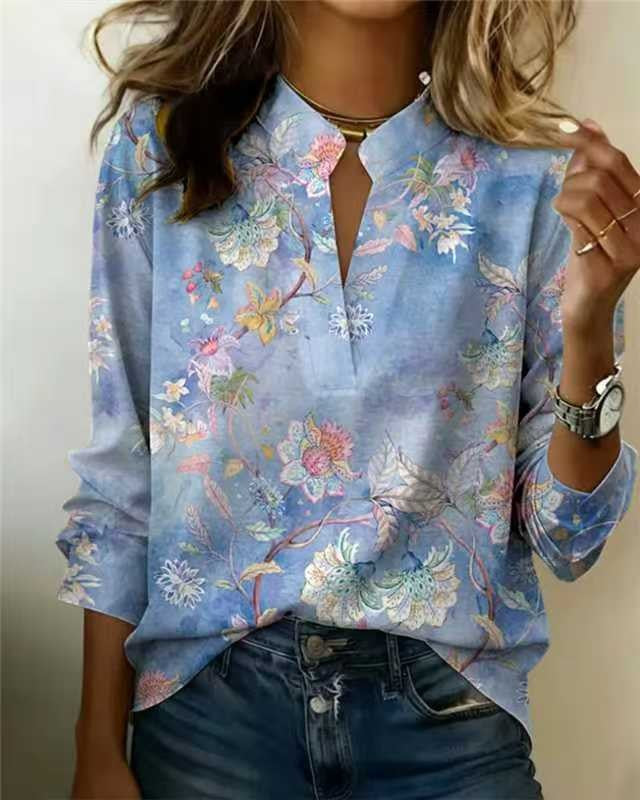 Pullover Versatile Spring Summer Long-sleeve Blouse Top by Ricaloux