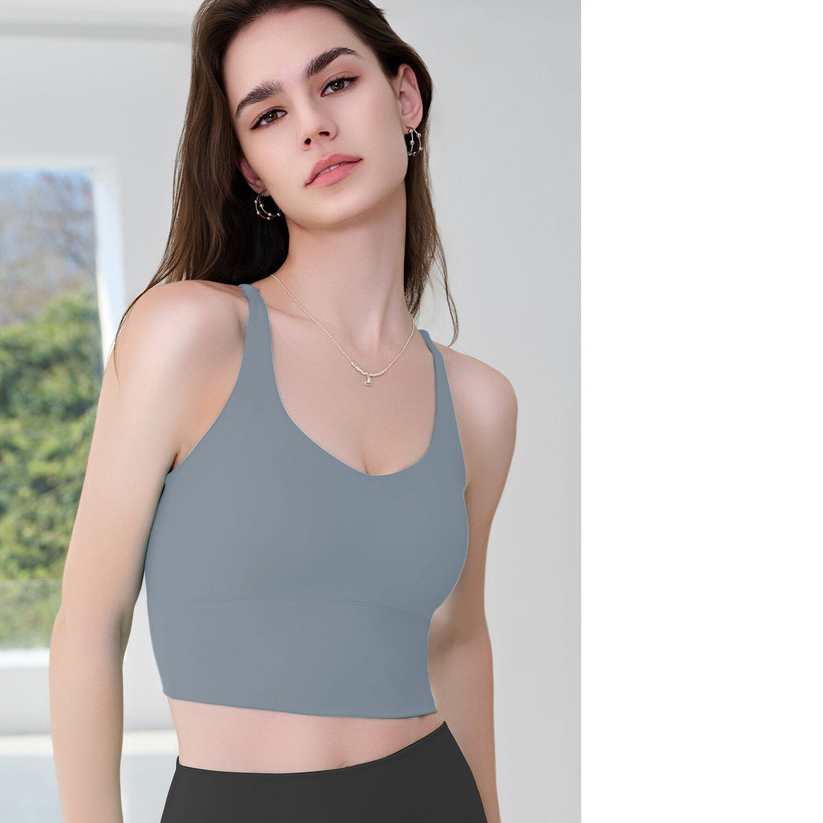 New Women's Sports Cami Tank Top For Outer Wear, Built-in Fixed Padding, Shockproof For Workouts, Crisscross Back Yoga Bra by Ricaloux