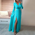 Women V-neck Sexy Lace Elegant Wedding Party Dresses - RICALOUX