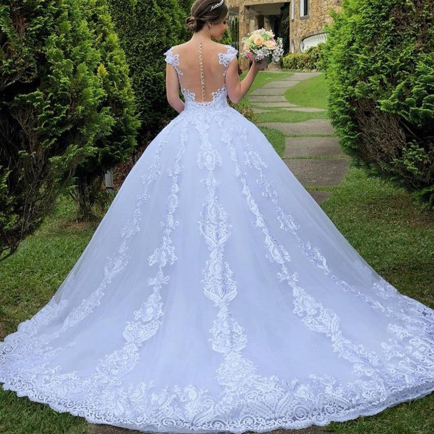 Wedding Dress White Vintage Lace Wedding Dress - RICALOUX