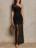 Elegant Lace Sheer-lined Off-shoulder Resort-style Dress For Women by Ricaloux
