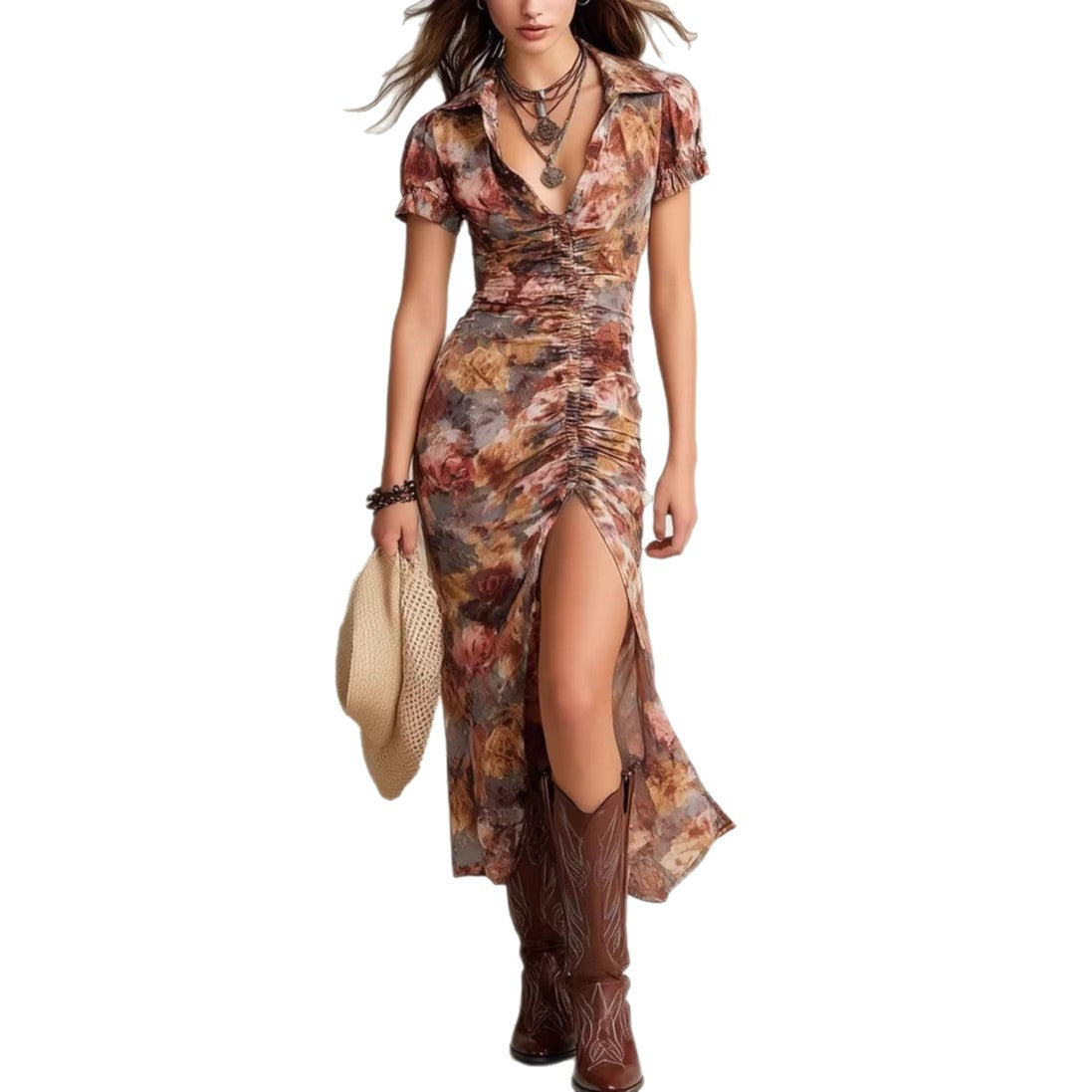 Youthful Slimming And Elegant Midi Dress That Flatters The Figure And Skims Over Imperfections by Ricaloux