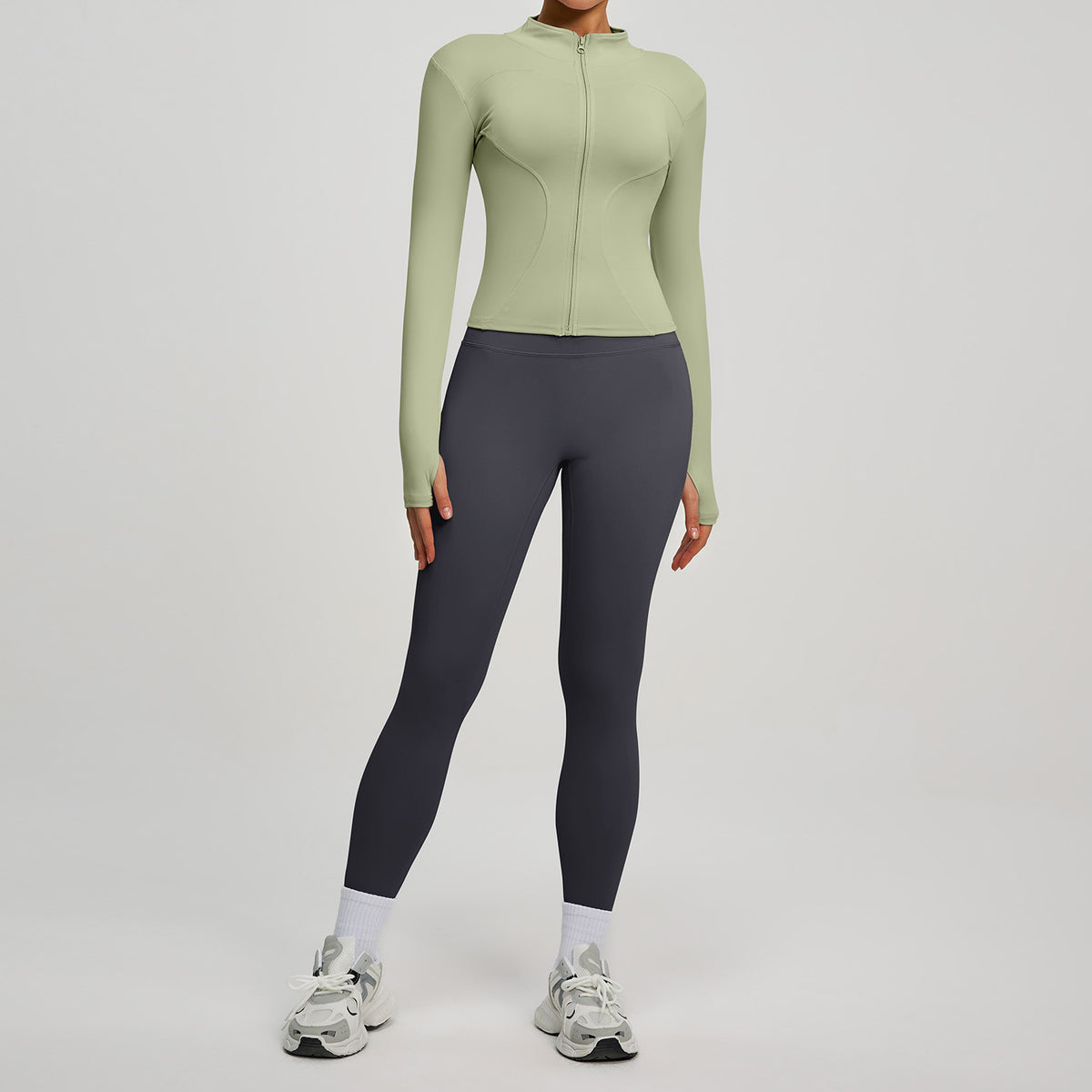 Fitness High-waist Butt-lifting Running Two-piece Set by Ricaloux