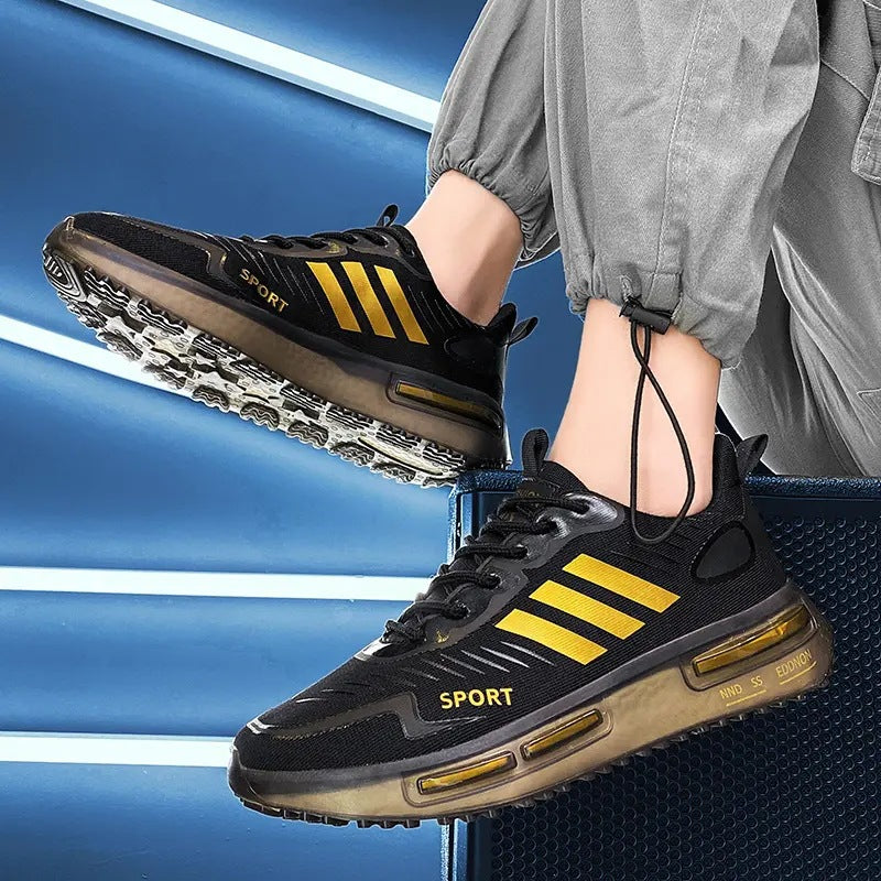 Air Cushion Sports Shoes Men Lace-up Sports Sneakers Outdoor Breathable Casual Shoes Walking by Ricaloux