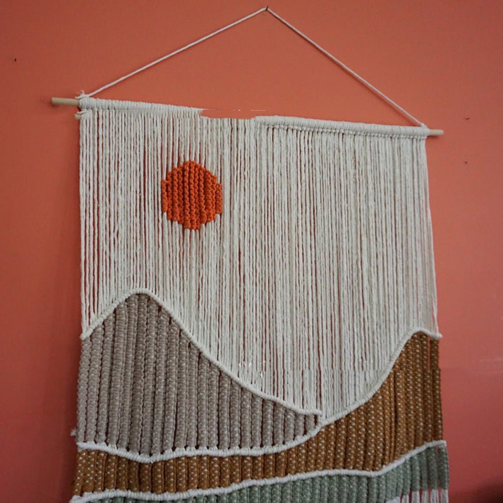 Hand Woven Tapestry Landscape Fringe Home Decor - RICALOUX