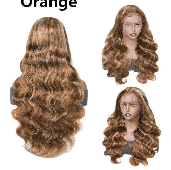 Front Lace Wig Medium Large Wave Long Curly Hair Full-head Wig Style by Ricaloux