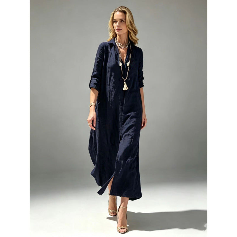 Loose-fitting Slit-front Vacation-style Dress by Ricaloux