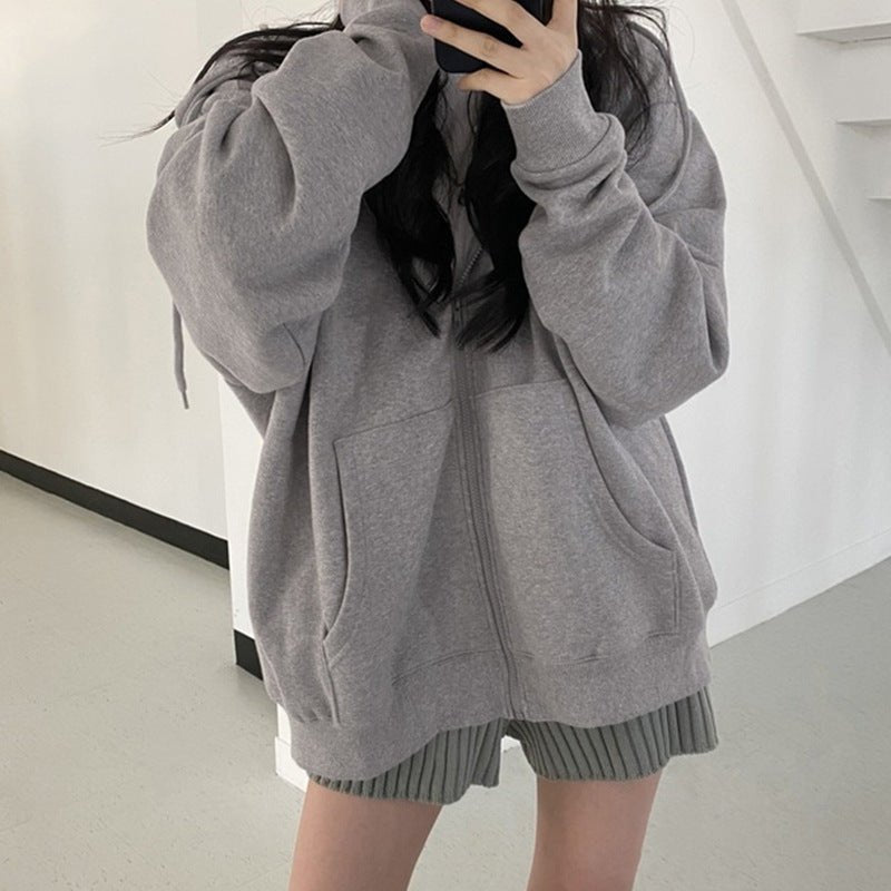 Loose Cardigan Jacket Thickened Plus Fleece - RICALOUX
