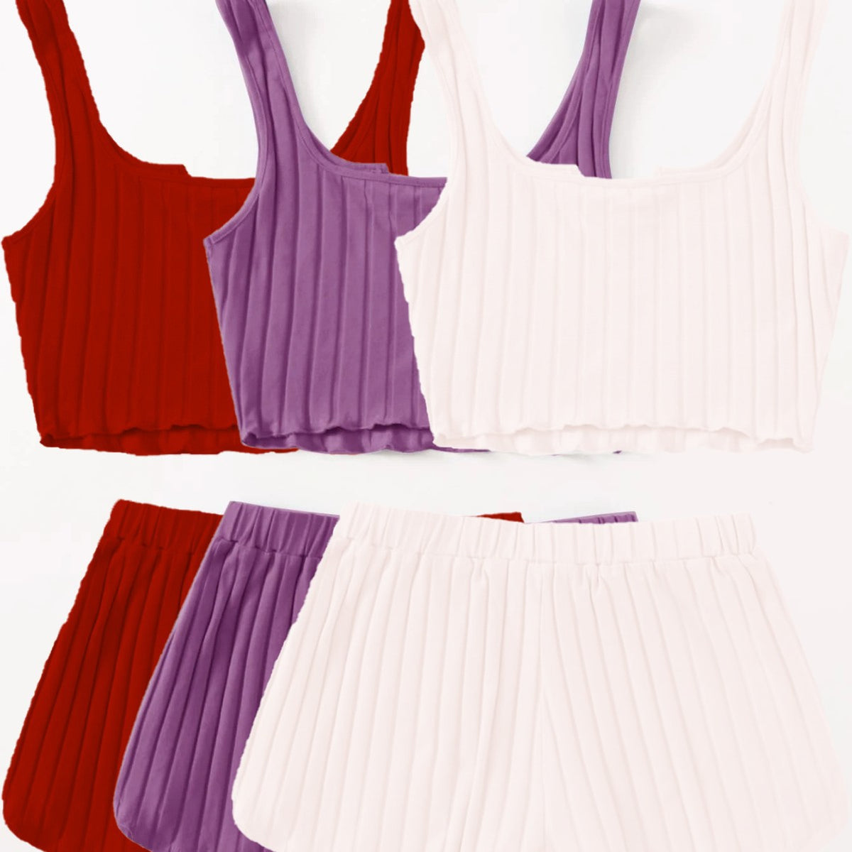 Six-piece Vest Top And Shorts Pajama Set – Premium 0 | RICALOUX