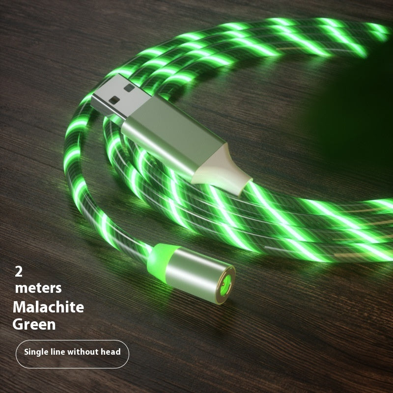 Magnetic Charging Cable Streamer Fast Charging Cable Lighting Micro USB Cable LED Magnet Charger Type-C Cable by Ricaloux