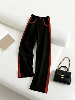 Color-block Straight-leg Casual Womens Suit Pants – Premium 0 | RICALOUX