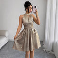 Shiny Waist-cinching Cutout Evening Gown For Socialites by Ricaloux