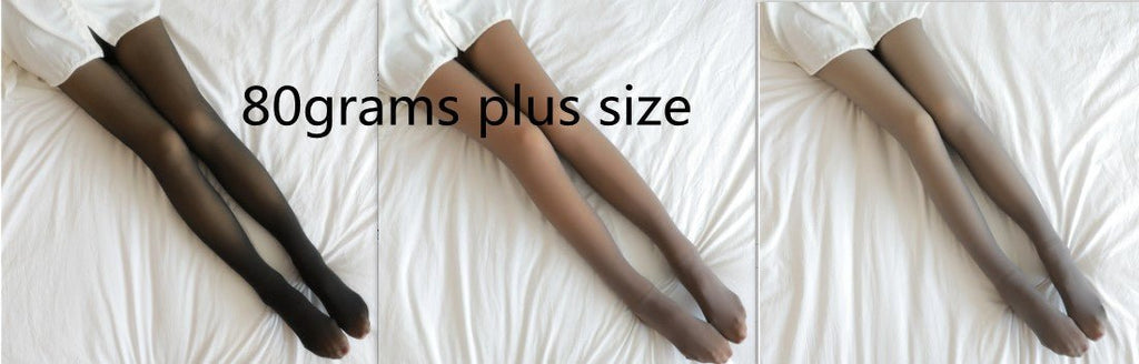 Fake Translucent Plus Size Leggings Fleece Lined Tights Fall And Winter Warm Fleece Pantyhose Women Fleece Lined Pantyhose Thermal Winter Tights - RICALOUX