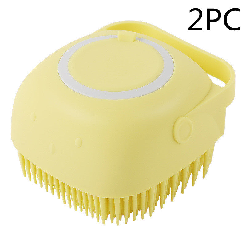 Silicone Dog Bath Massage Gloves Brush Pet Cat Bathroom Cleaning Tool Comb Brush For Dog Can Pour Shampoo Dog Grooming Supplies by Ricaloux