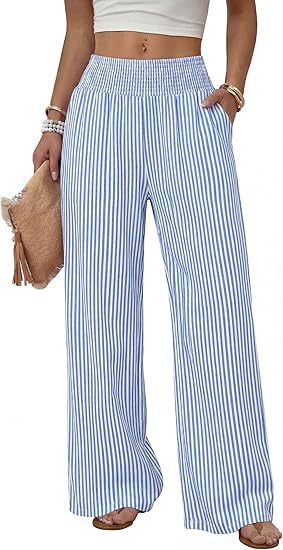 Womens Relaxed-fit High-waisted Casual Wide-leg Trousers With Pleats by Ricaloux