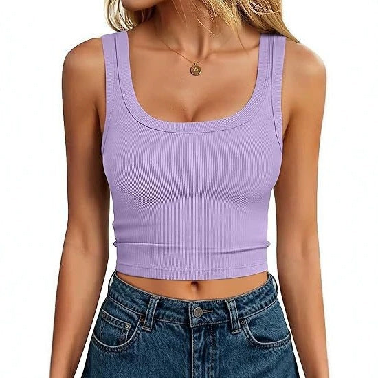 New Solidcolor Slimfit Cropped Vest For Women by Ricaloux