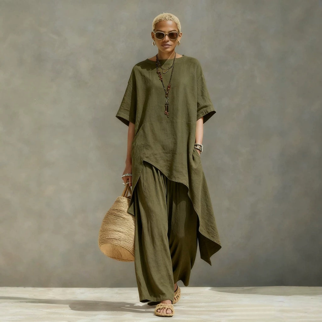 Irregular Loose-fitting Two-piece Pants Set – Premium 0 | RICALOUX
