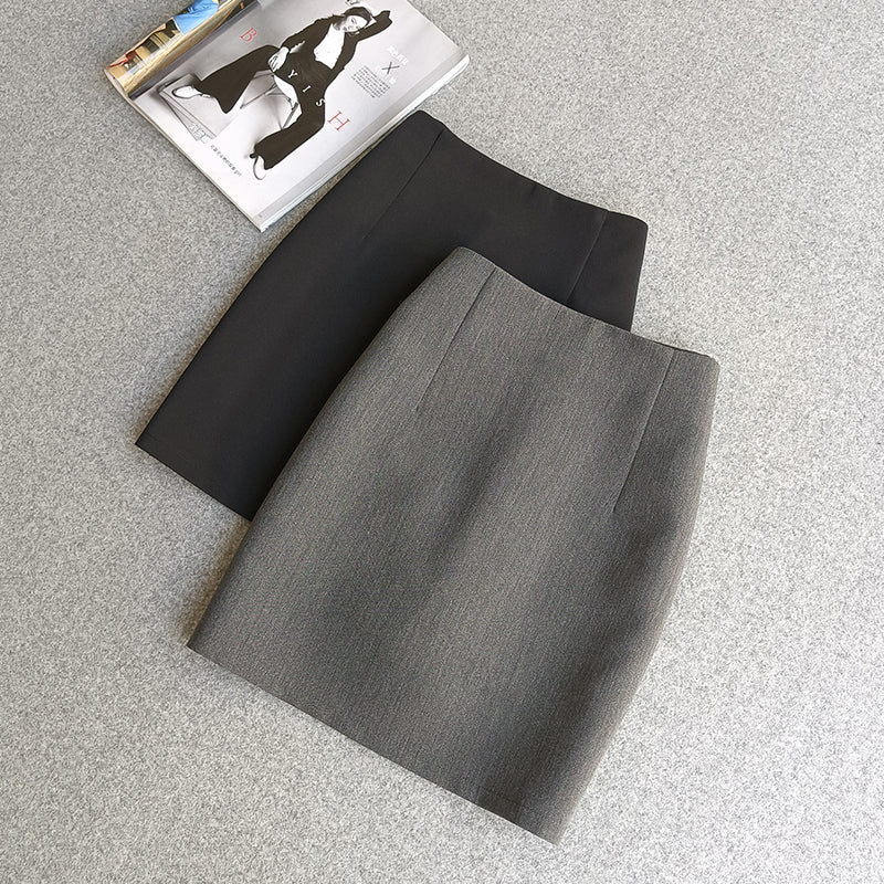 New Summer And Autumn Style Simple High-waisted A-line Solid Color Short Skirt by Ricaloux