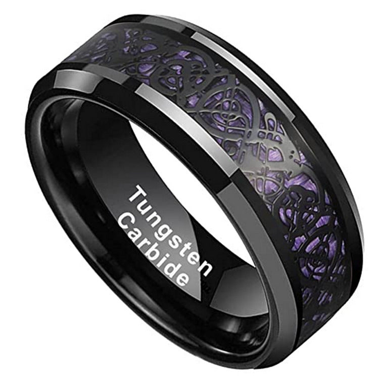 Tungsten Gold Men's 8mm Wide Jewelry Step Inlay – Premium 0 | RICALOUX