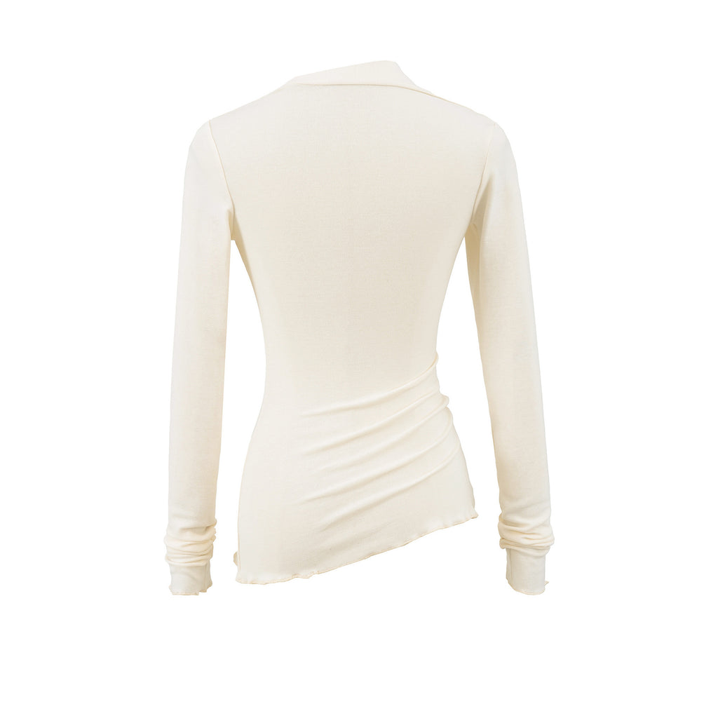 Womens Casual Solid-Color Long-Sleeve T-Shirt by Ricaloux