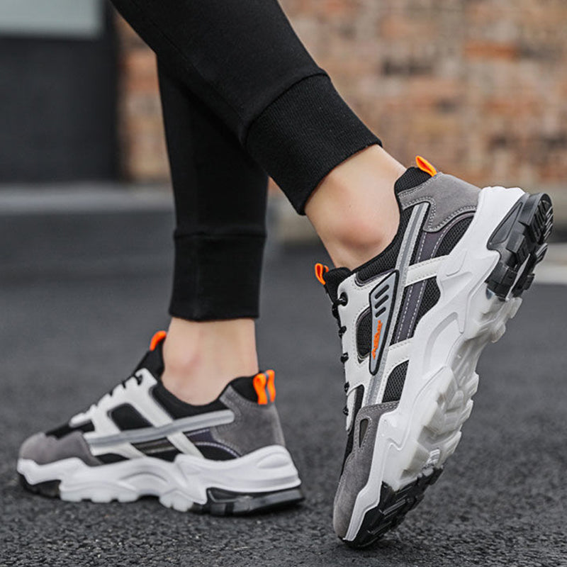 Black White Lace-up Sneakers Men Outdoor Breathable Csual Mesh Shoes Lightweight Running Sports Shoes – Premium 4 | RICALOUX