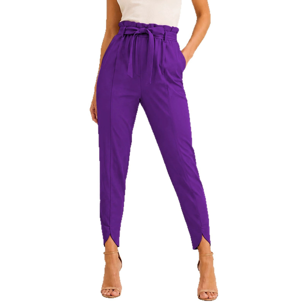 Stylish High-waisted Solid-color Versatile Chic Casual Womens Pants – Premium 0 | RICALOUX