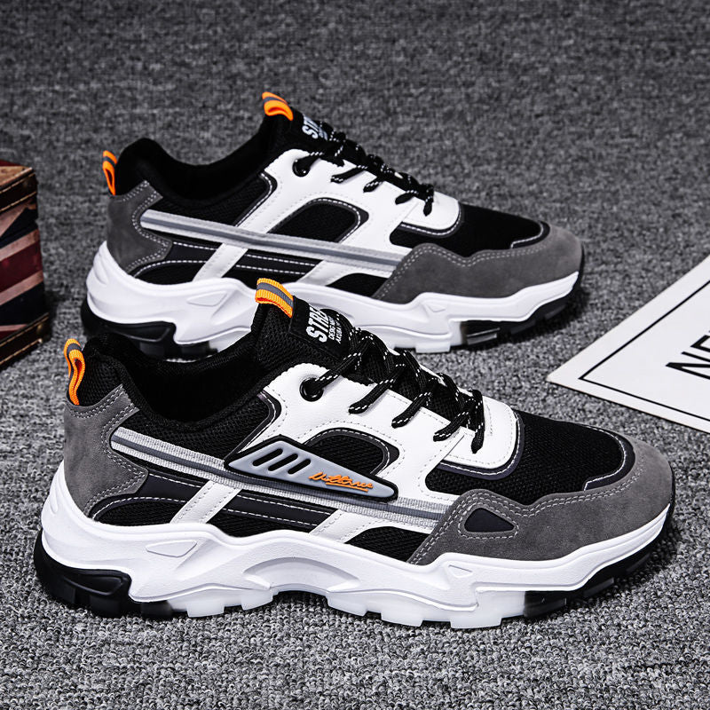 Black White Lace-up Sneakers Men Outdoor Breathable Csual Mesh Shoes Lightweight Running Sports Shoes – Premium 4 | RICALOUX