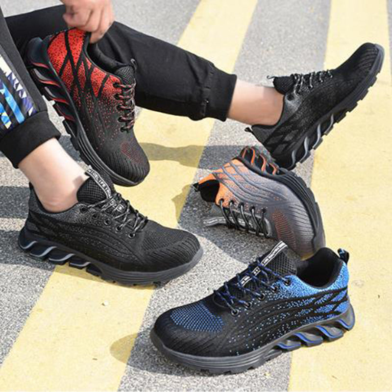 Men Sneakers Indestructible Steel Toe Work Shoes Comfortable Puncture Proof Shoes by Ricaloux