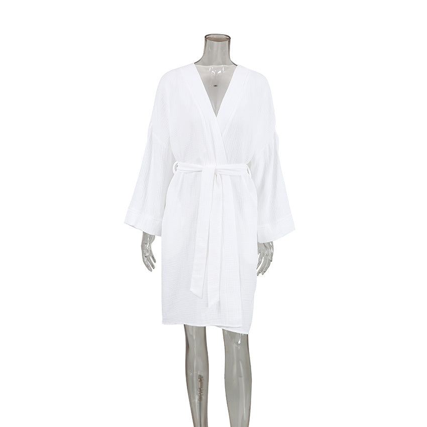 Cotton Fashion Long-sleeve Nightgown Womens Loungewear – Premium 0 | RICALOUX