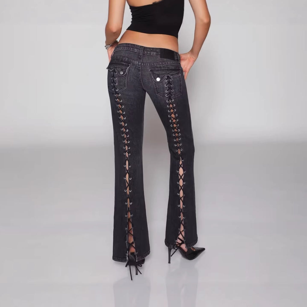 Womens Relaxed-fit Straight-leg Low-rise Bootcut Jeans by Ricaloux