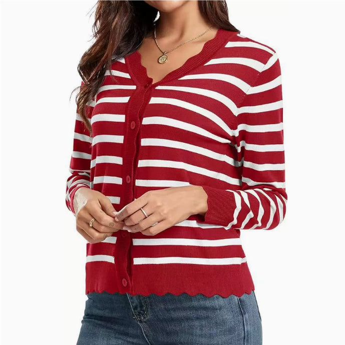 Fashionable Cropped Knit Cardigan Sweater by Ricaloux