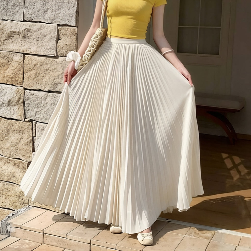 SpringSummer New Arrival Pleated Chiffon Skirt For Women by Ricaloux