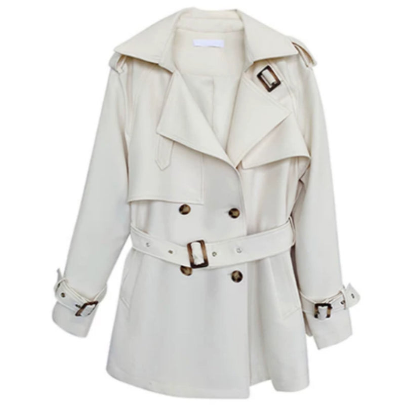 Relaxed-fit Designer-style Mid-length Coat For Petite Figures In A British-Korean Aesthetic – Premium 0 | RICALOUX