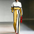 Color-block Sporty Hoodie And Wide-leg Pants Set by Ricaloux