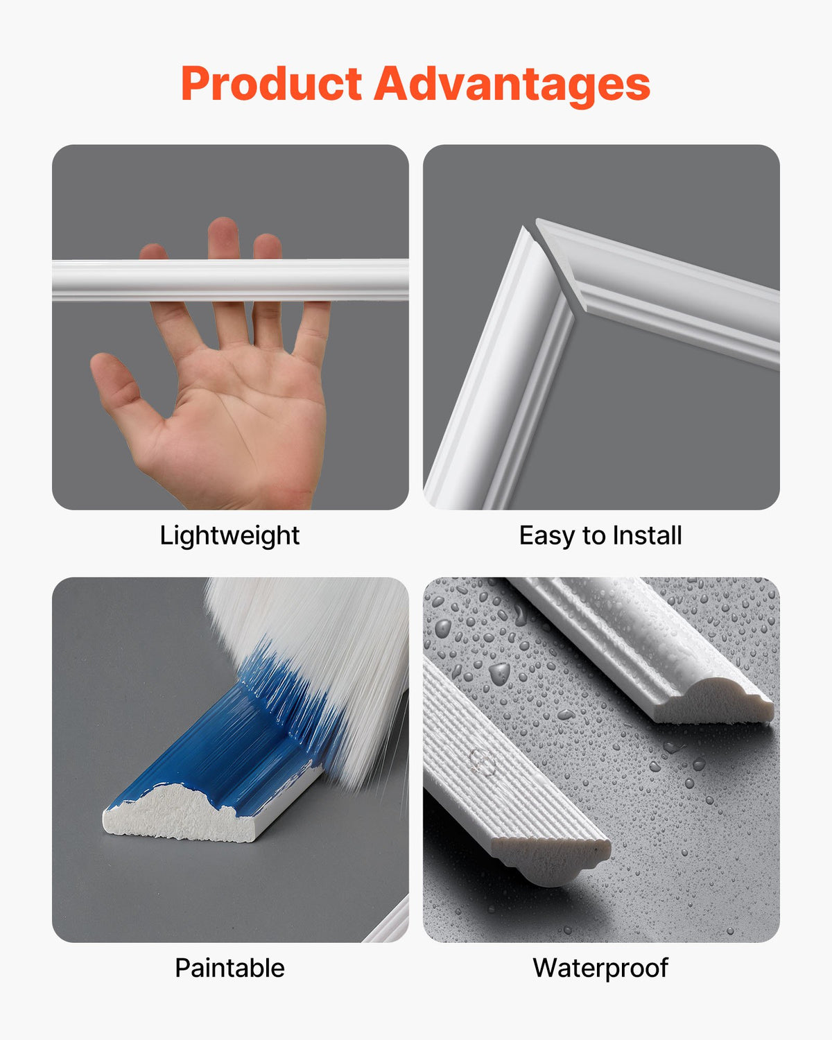 Wall Molding 12 Pack, 20 X 20 In Wainscoting Panels Kit, Lightweight Paintable Polystyrene, Easy To Install, Waterproof Accent Wall Trim For Interior Décor Living Room, Bedroom, Home, White – Premium 0 | RICALOUX