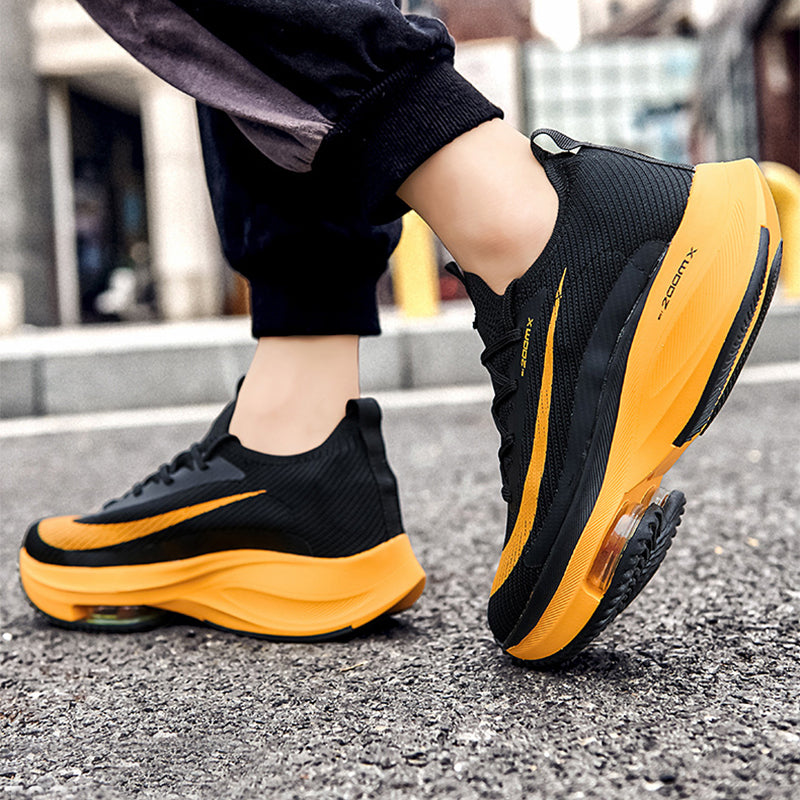 Air Cushion Sports Shoes Men Personalized Fashion Breathable Lace Up Knit Sneakers Casual Outdoor Running Walking Shoes by Ricaloux