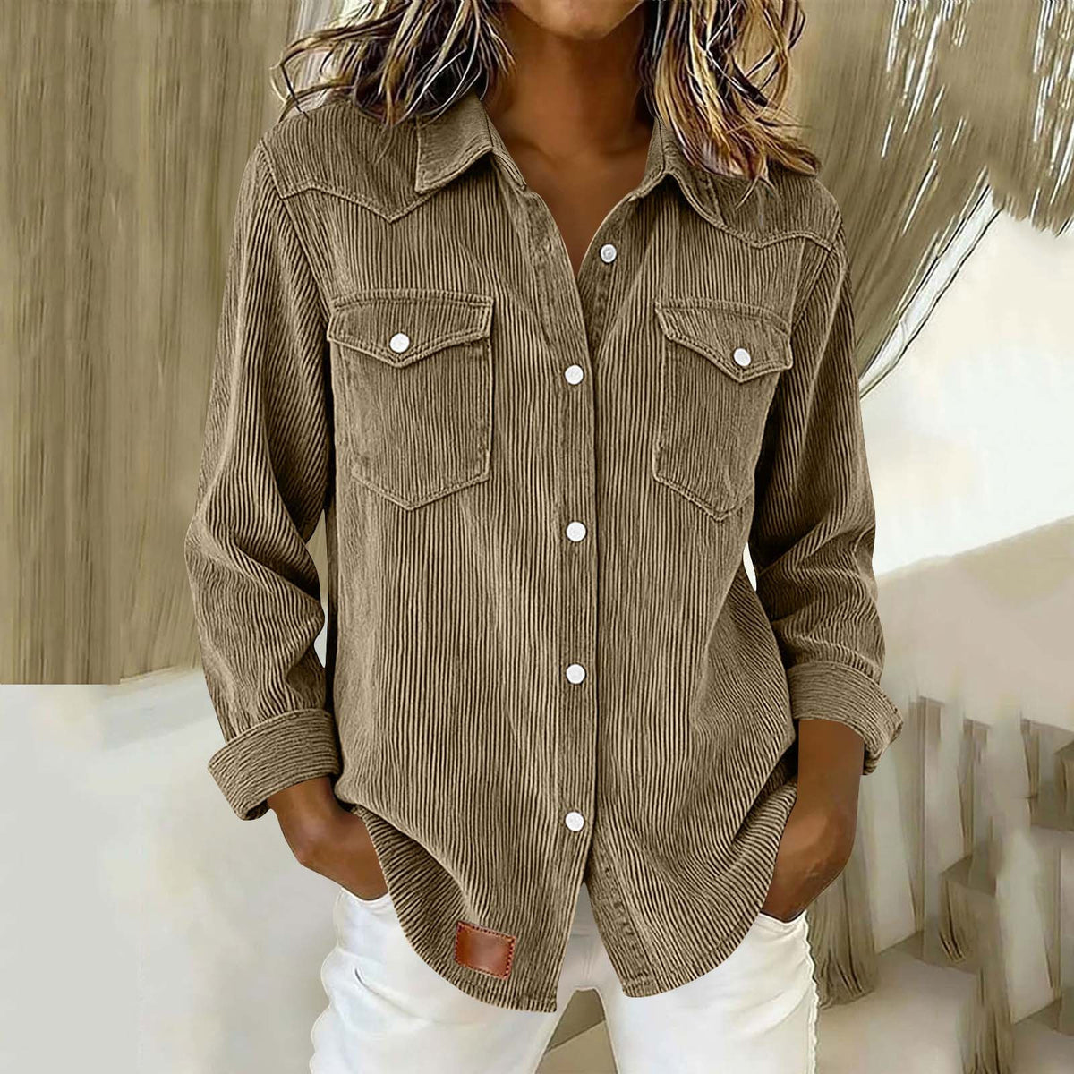 New Womens Long-sleeve Casual Shirt by Ricaloux