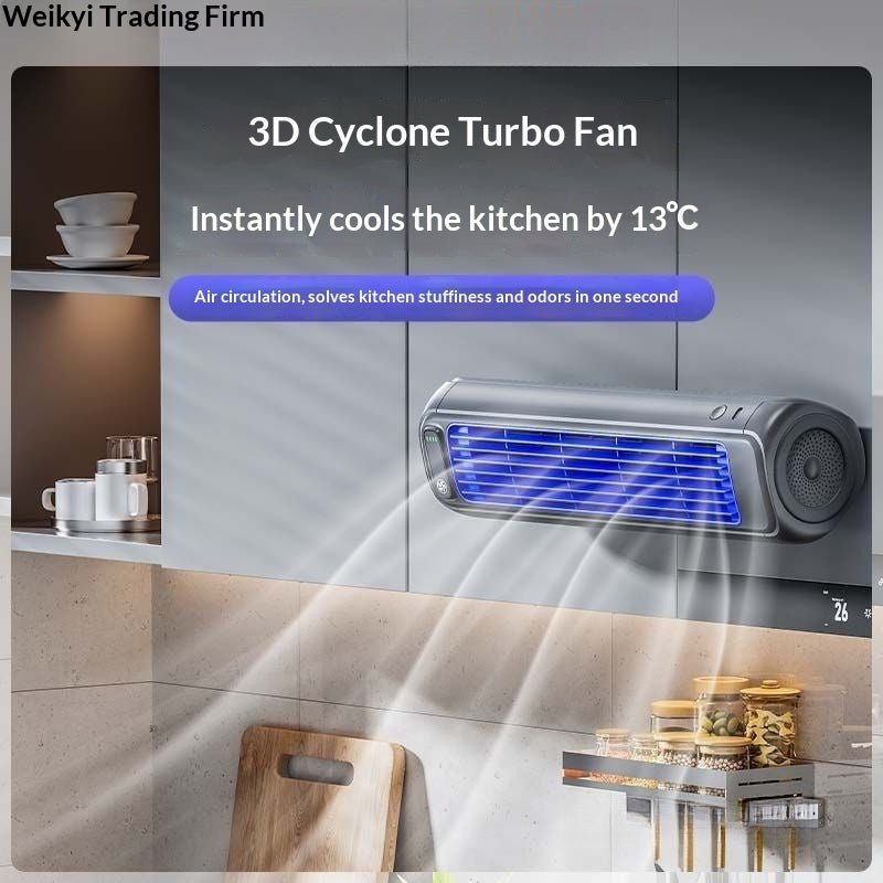 Punch-free Wall-mounted Fan For Kitchen Home Bathroom And Toilet - RICALOUX