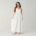Patchwork Cotton Off-shoulder Strap Maxi Dress – Premium 0 | RICALOUX