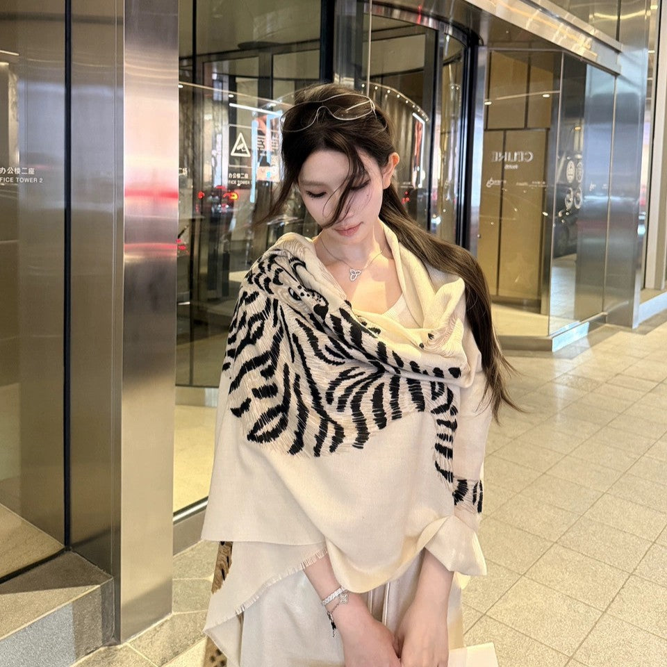 AutumnWinter Cotton-Linen Warm-Keeping Printed Large Shawl – Premium 0 | RICALOUX