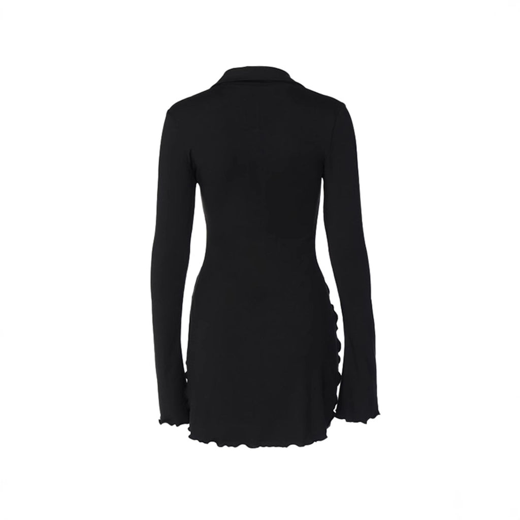 Womens Long-sleeve Off-shoulder, Midriff-baring Top Paired With A Figure-hugging Skirt Set by Ricaloux