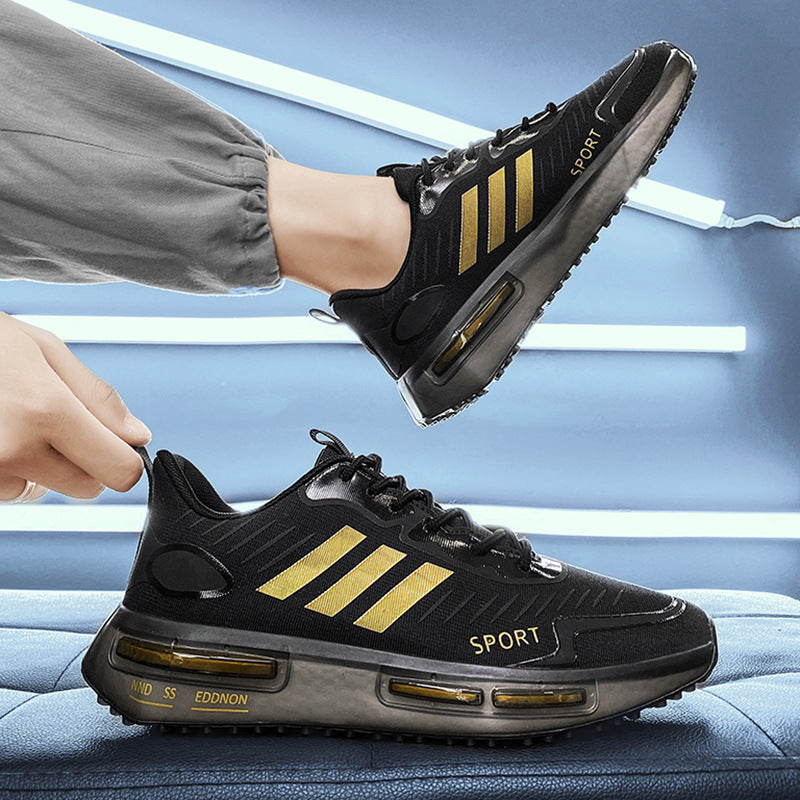 Air Cushion Sports Shoes Men Lace-up Sports Sneakers Outdoor Breathable Casual Shoes Walking by Ricaloux